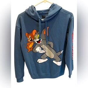 Retro Tom And Jerry Licensed Blue Hoodie 90s Size Medium
